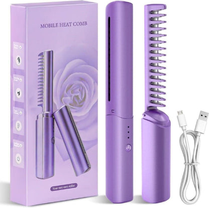 Portable Mini Adjustable Hair Straightener Hot Comb