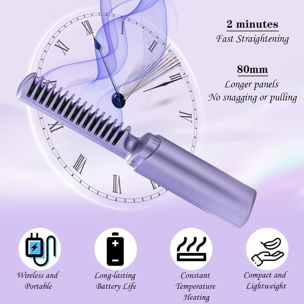 Portable Mini Adjustable Hair Straightener Hot Comb