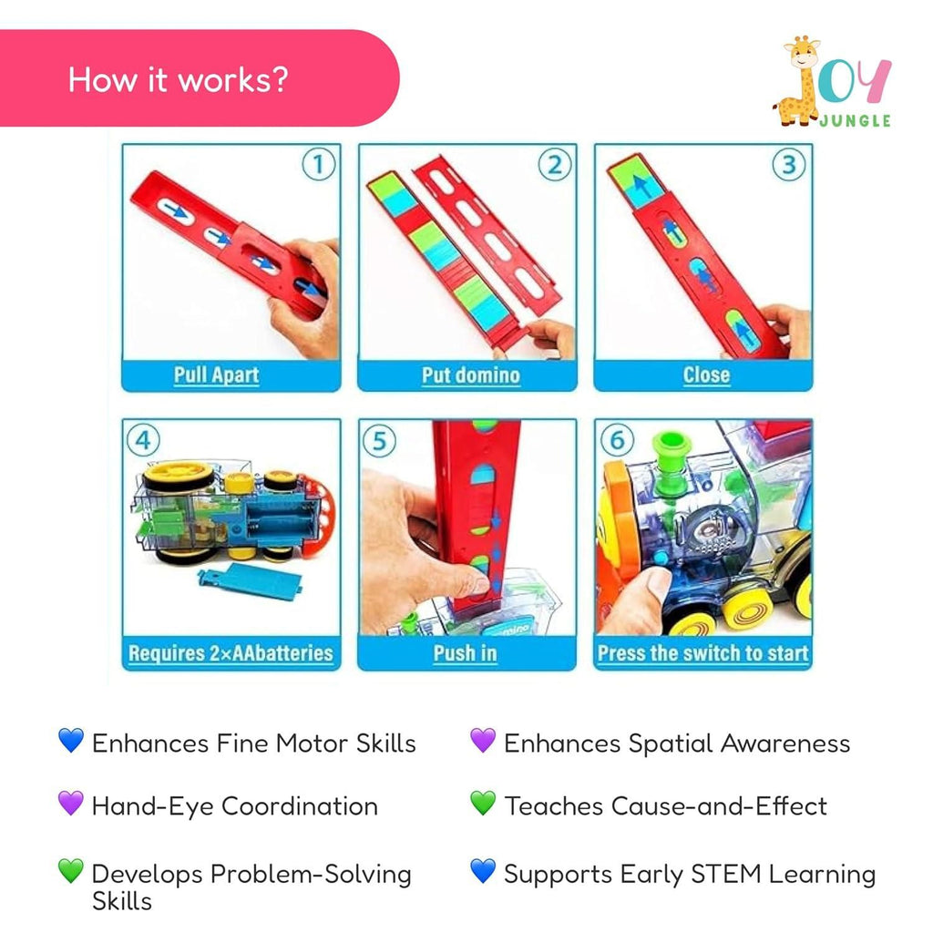 Toy Train Domino Set for Kids, BPA Free Plastic with Sound Effects