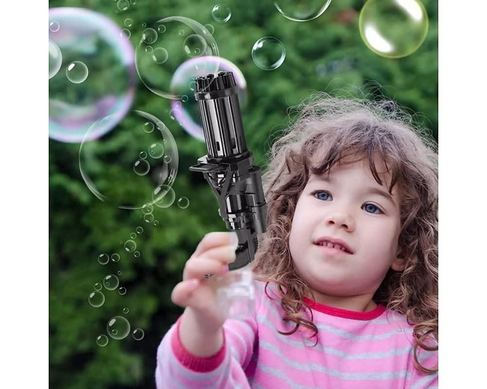 Bubble Gun - 8 Hole Automatic Gatling Bubble Gun Blower Maker