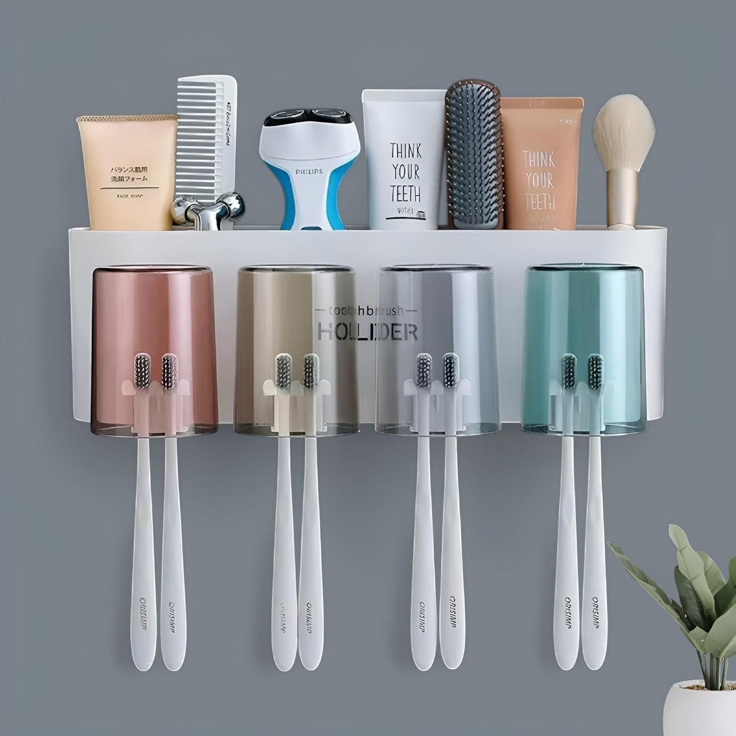 Plastic Toothbrush Holder Wall Mounted