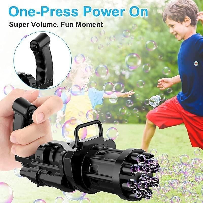 Bubble Gun - 8 Hole Automatic Gatling Bubble Gun Blower Maker