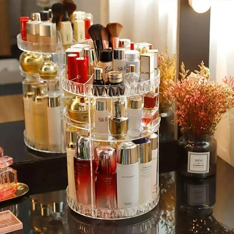 Makeup Organizer - Adjustable 360 Rotation Case