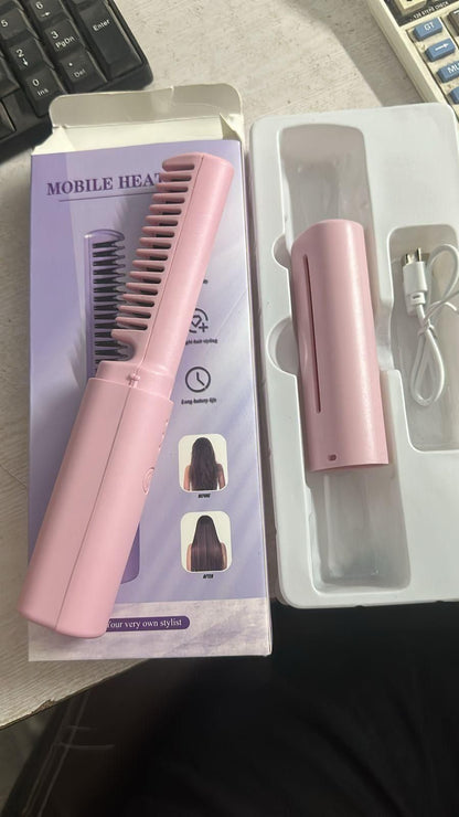 Portable Mini Adjustable Hair Straightener Hot Comb